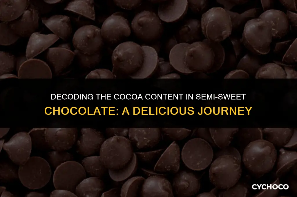 how much cocoa does semi sweet chocolate have
