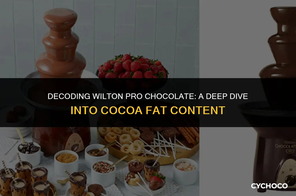 how much cocoa fat in wilton pro chocolate