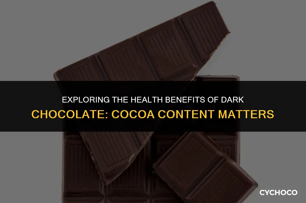 how much cocoa in dark chocolate is healthy
