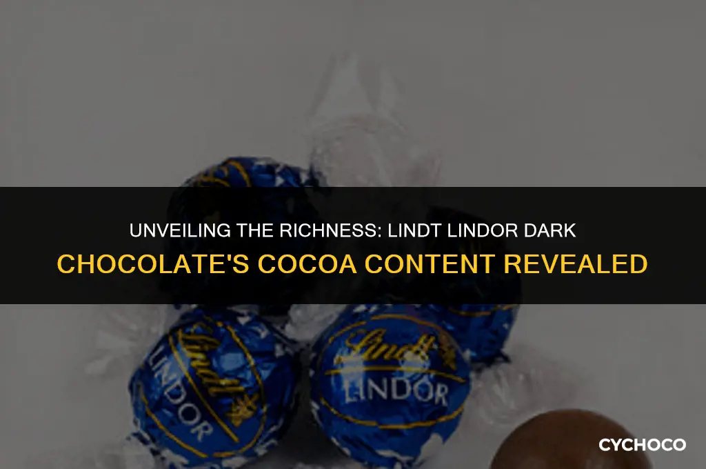 how much cocoa in lindt lindor dark chocolate