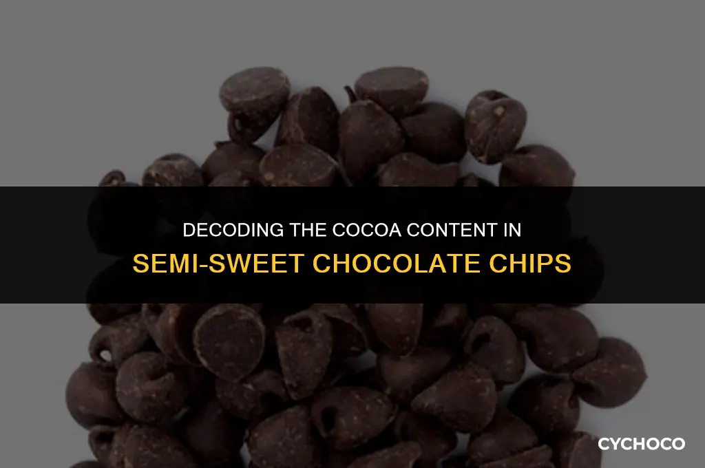 how much cocoa in semi sweet chocolate chips