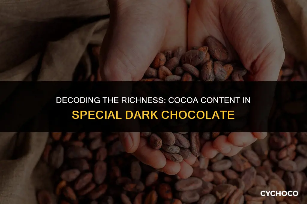 how much cocoa in special dark chocolate