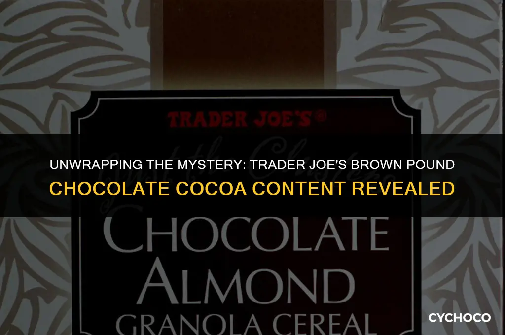how much cocoa in trader joes brown pound package chocolate