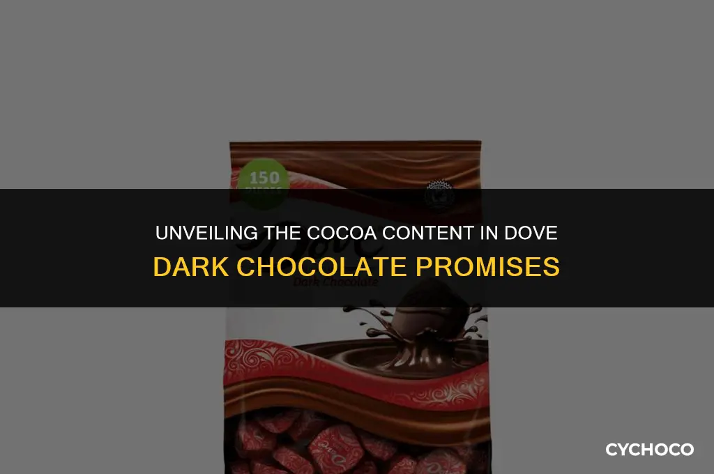 how much cocoa is in dove dark chocolate promises