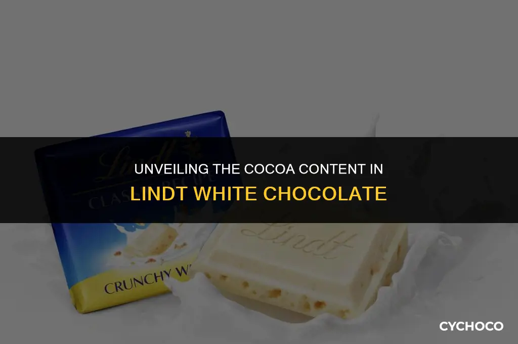how much cocoa is in lindt white chocolate