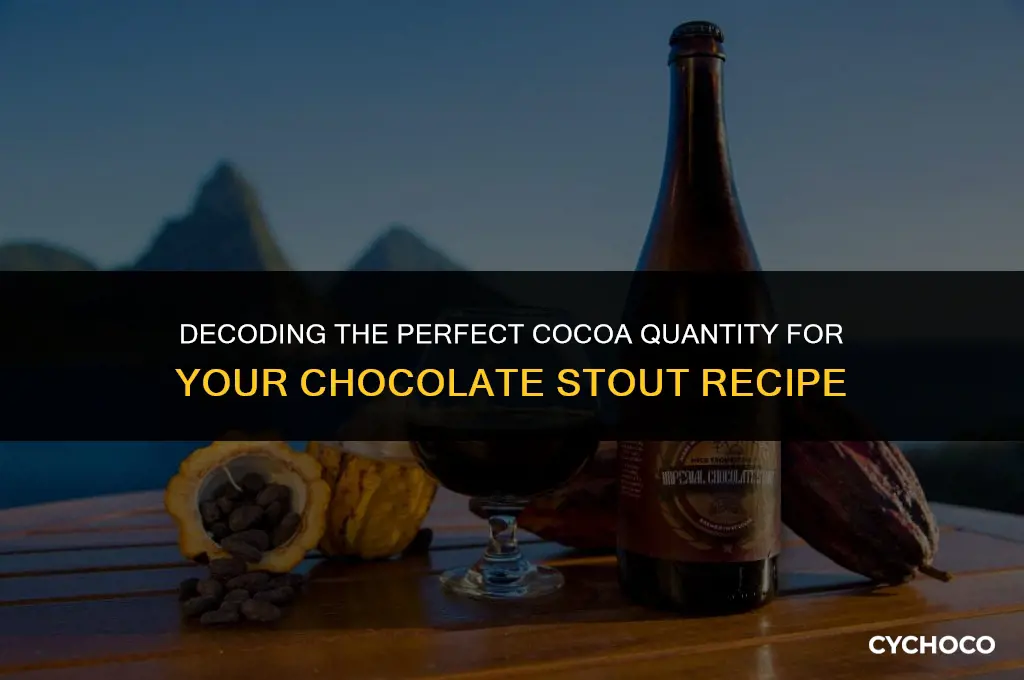 how much cocoa is needed for chocolate stout