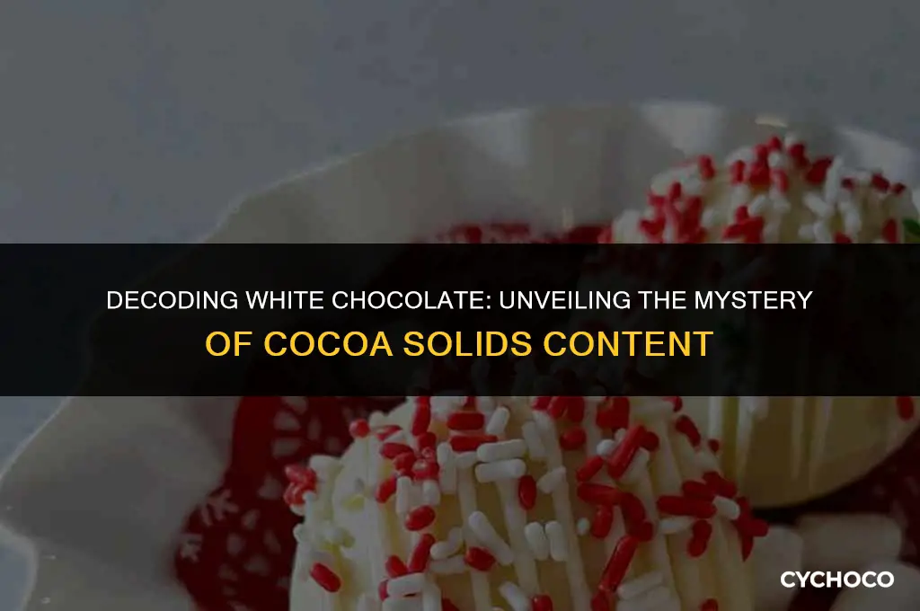 how much cocoa solids in white chocolate