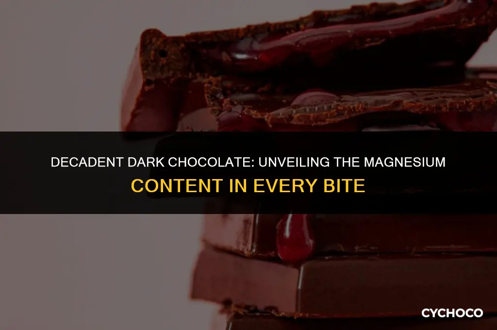 how much magnesium in 85 cocoa dark chocolate