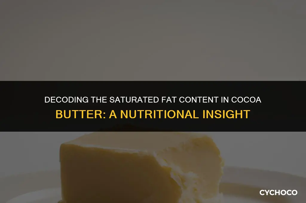 how much saturated fat in cocoa butter