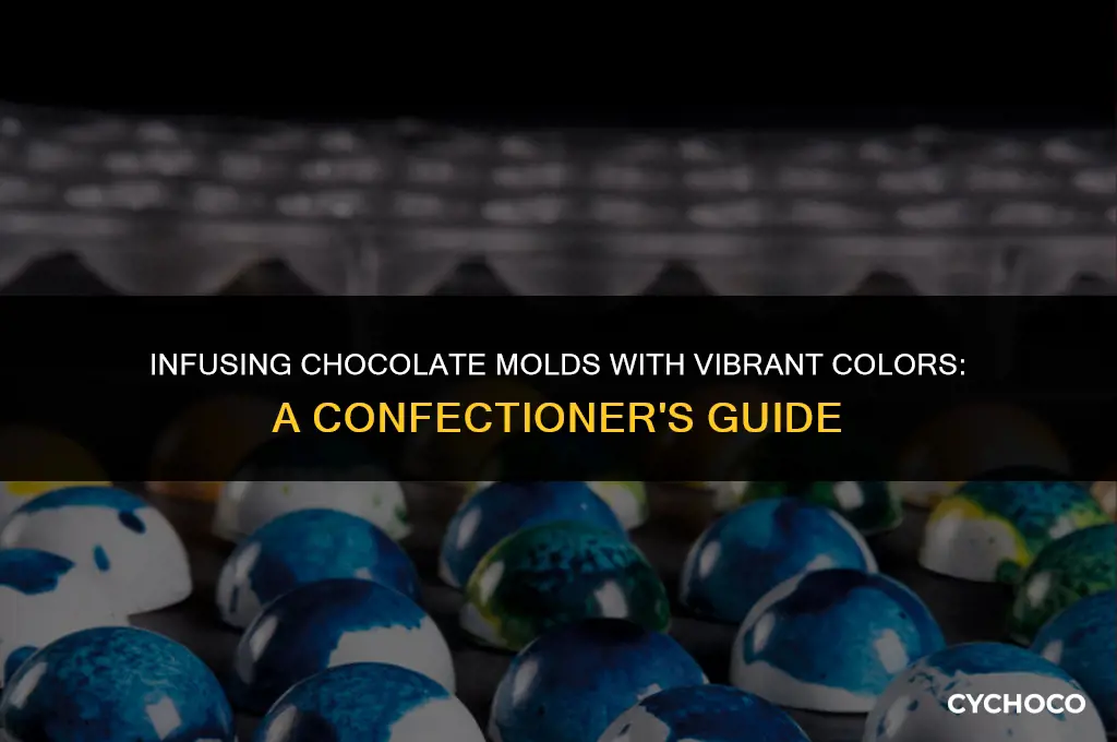 how to add color to chocolate molds