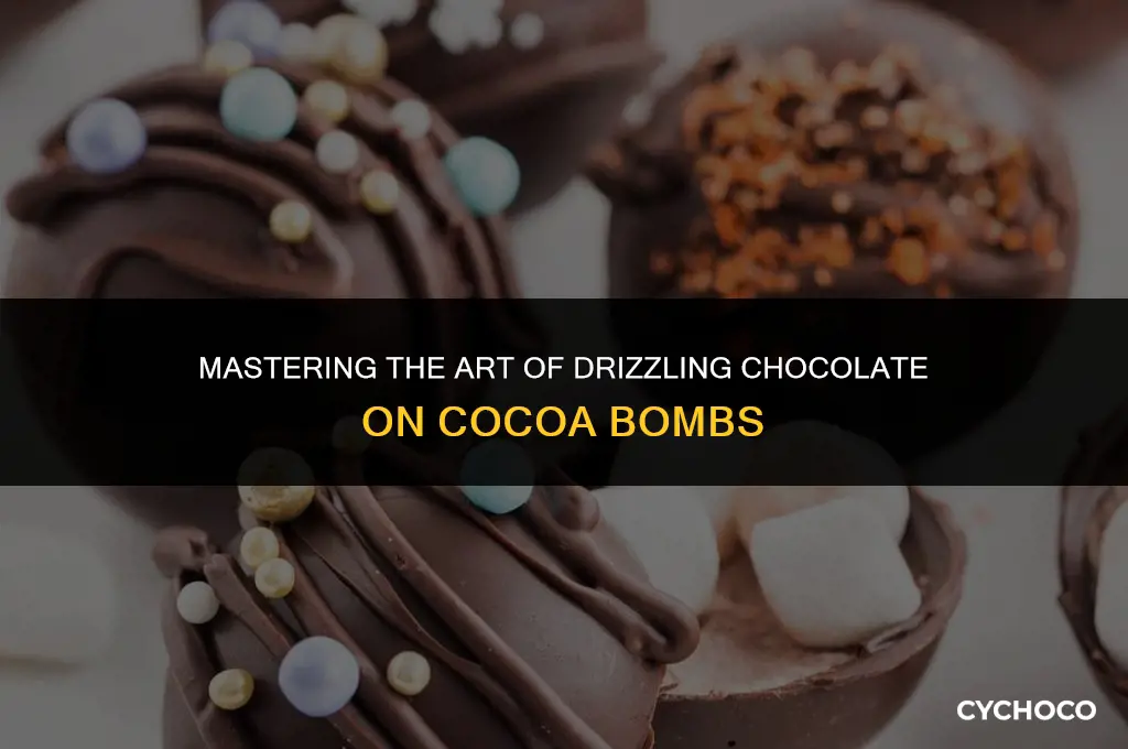 how to drizzle chocolate on cocoa bombs