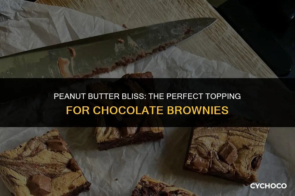 how to get the peanut butter top on chocolate brownies