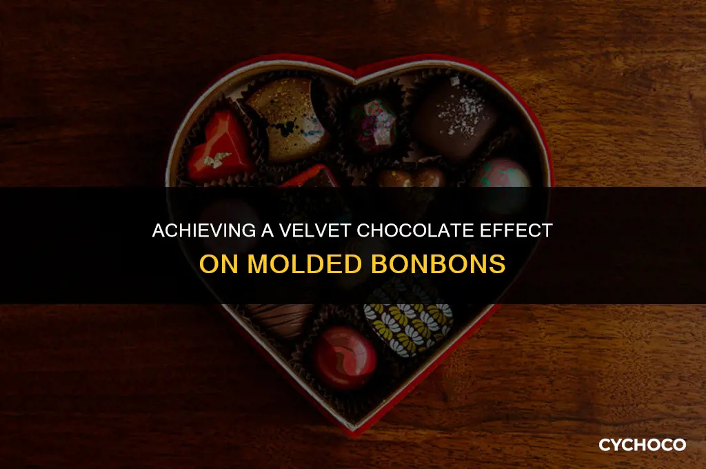how to get velvet chocolate effect molded bonbons