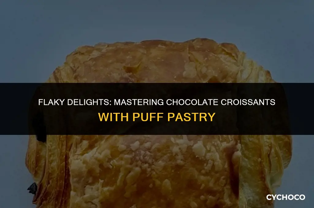 how to make chocolate croissants with puff pastry