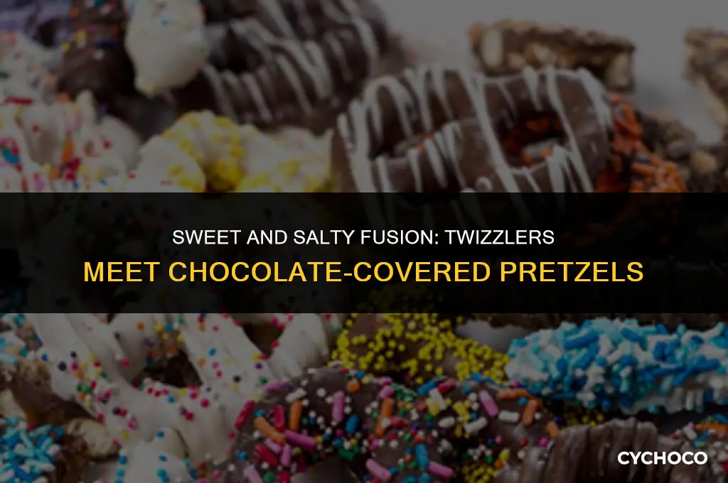 how to stick twizzlers to chocolate covered pretzels