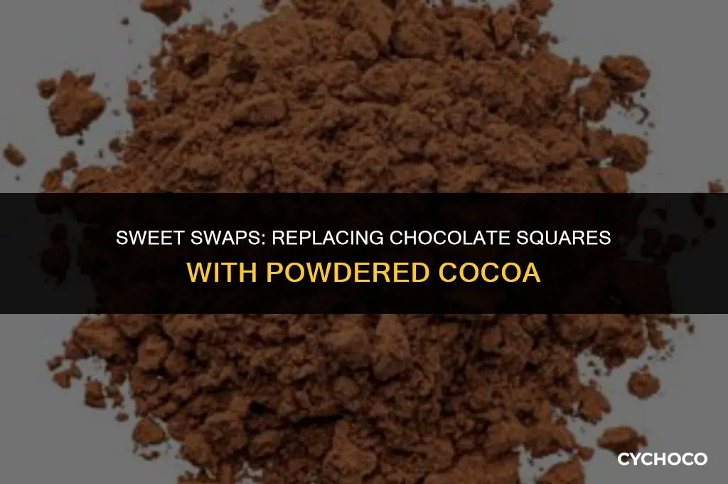 how to substitute powdered cocoa for chocolate squares