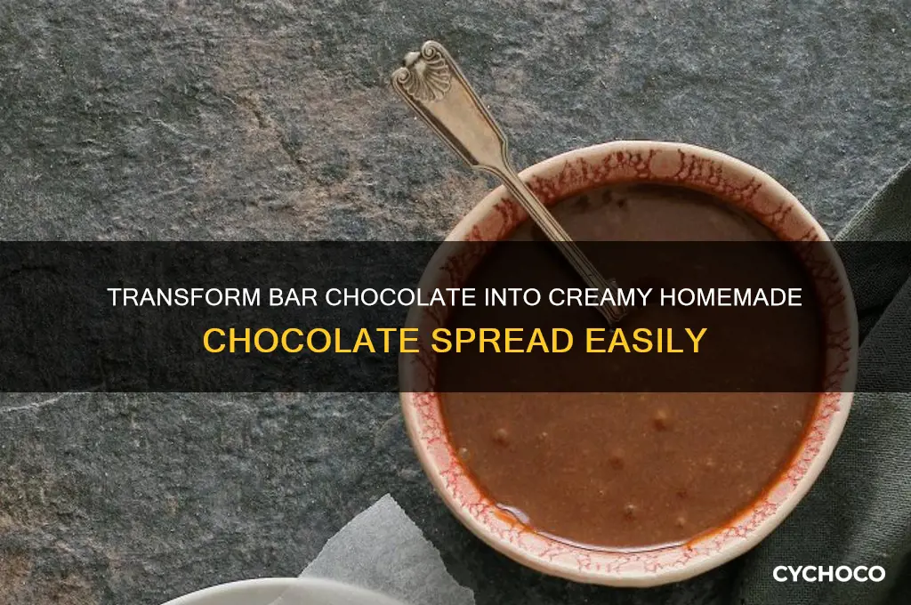how to use bar chocolate into chocolate spread