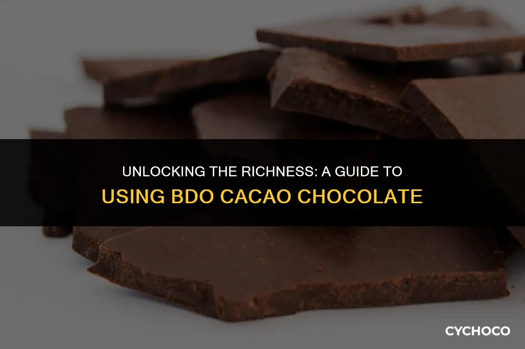 how to use bdo cacao chocolate