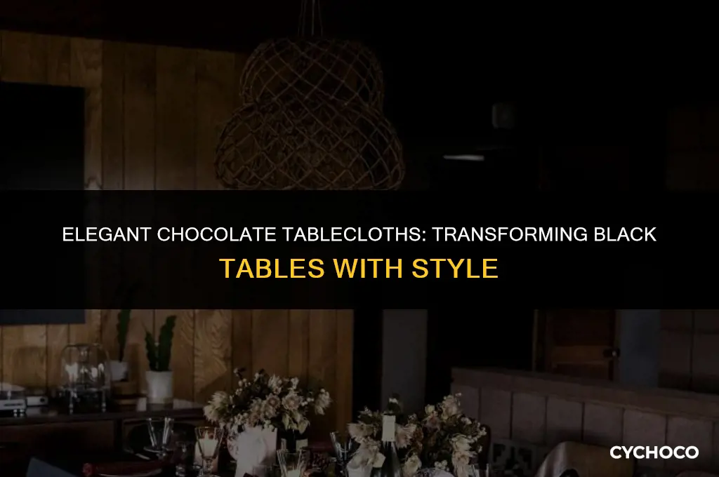 how to use chocolate color table clothes on black table