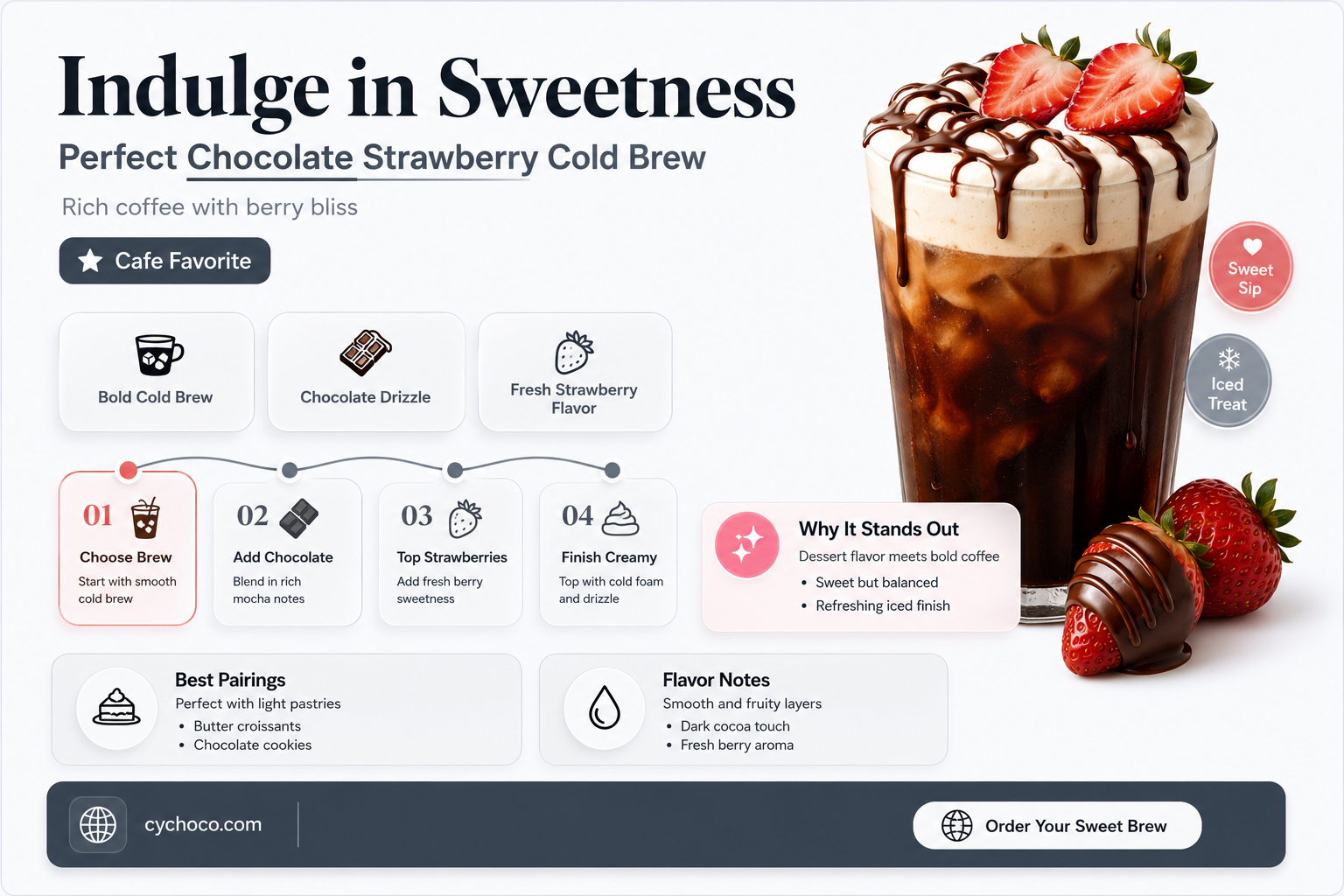 how to order a chocolate covered strawberry cold brew