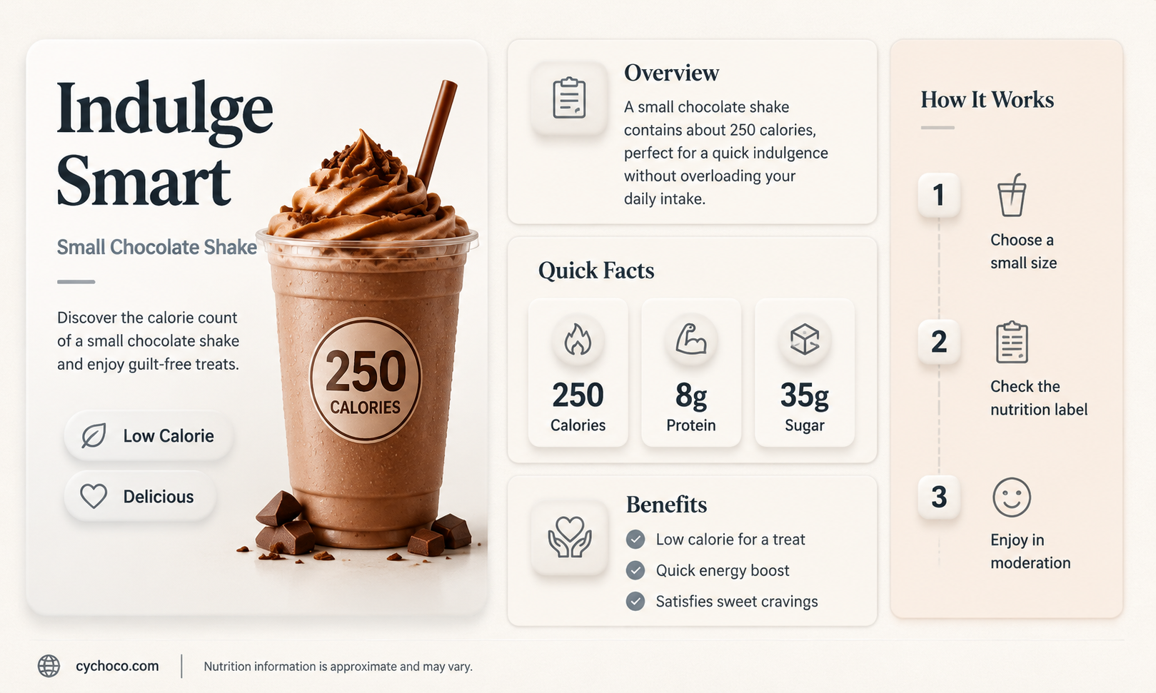 how many calories in a small chocolate ice-cream shake