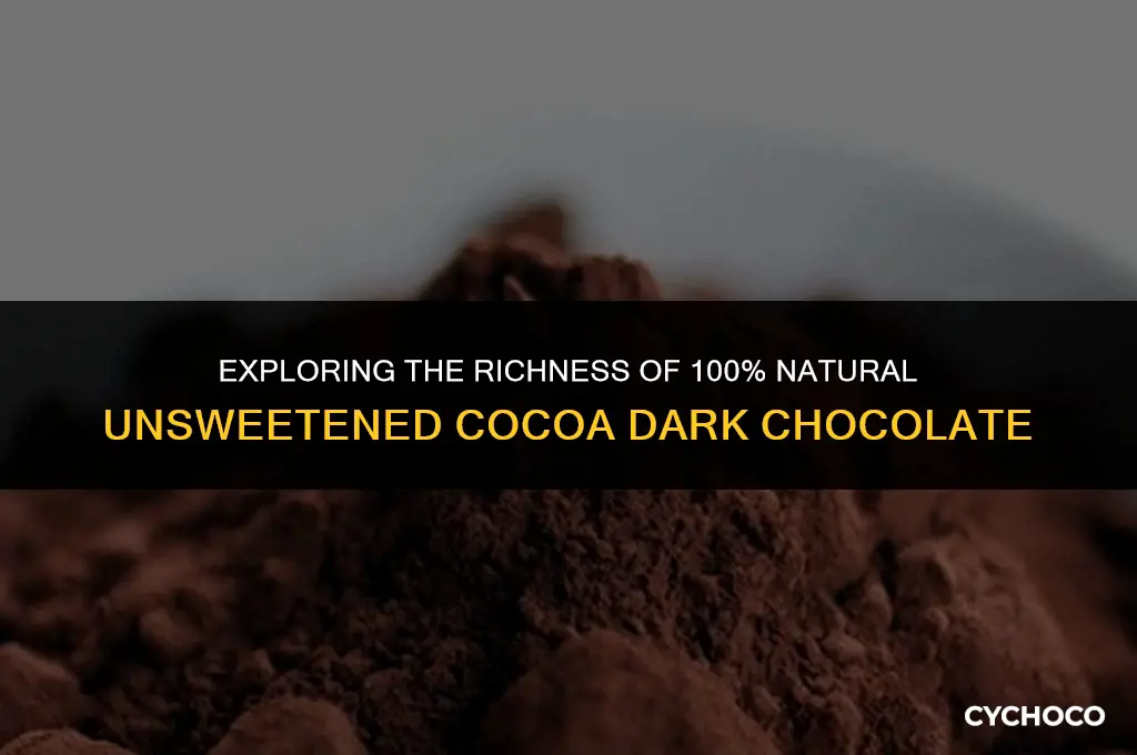 is 100 natural unsweetened cocoa dark chocolate