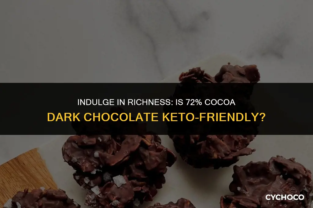 is 72 cocoa dark chocolate keto