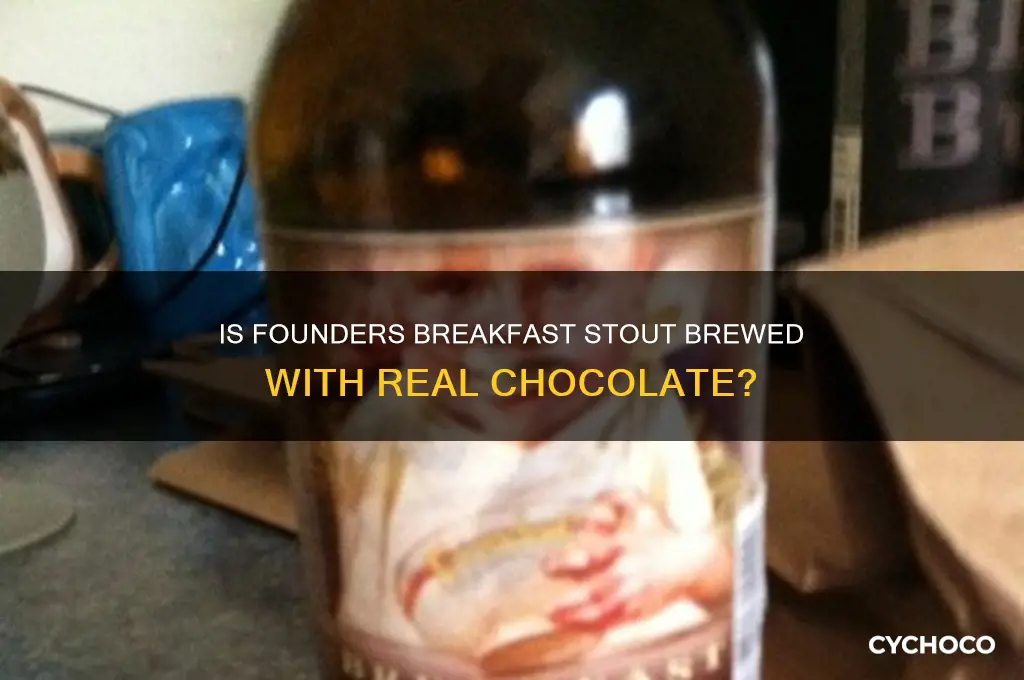 is founders breakfast stout made with chocolate