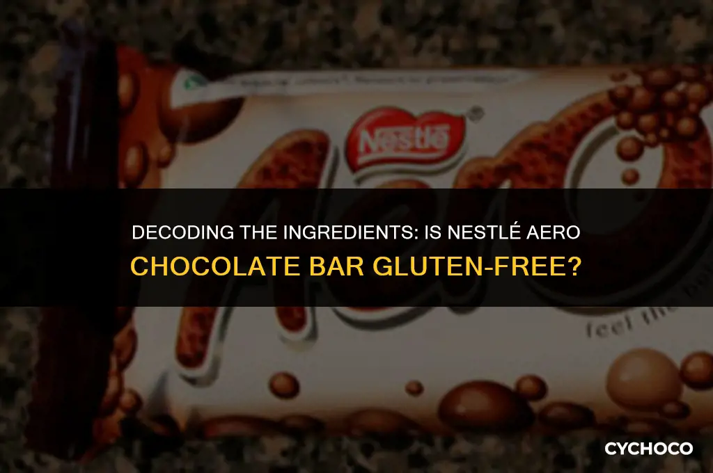 is nestle aero chocolate bar gluten free