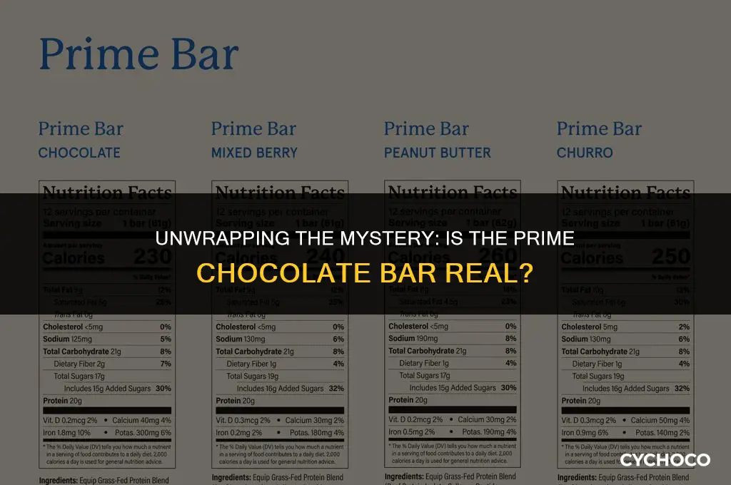 is prime chocolate bar real