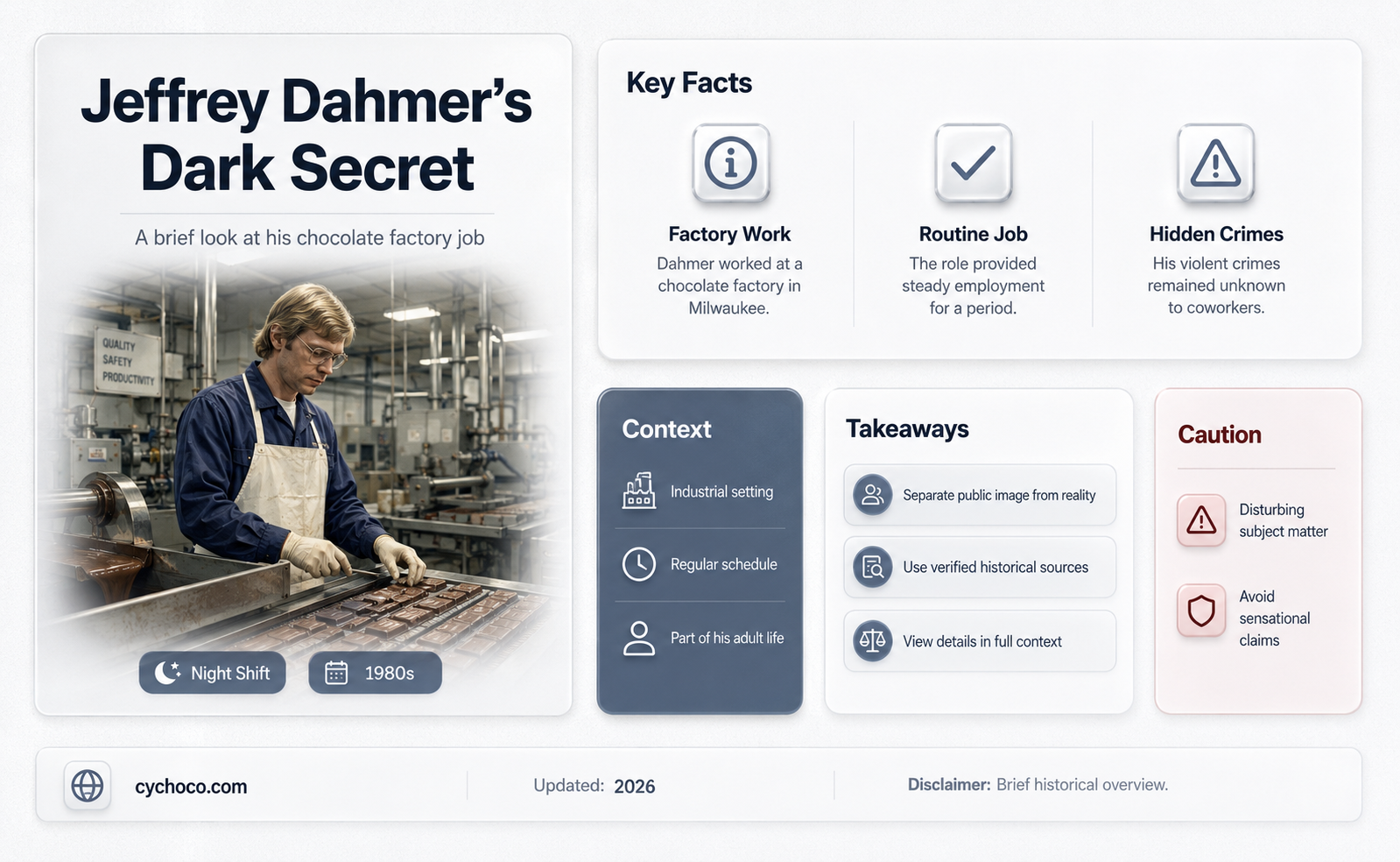 where did jeffrey dahmer work chocolate factory