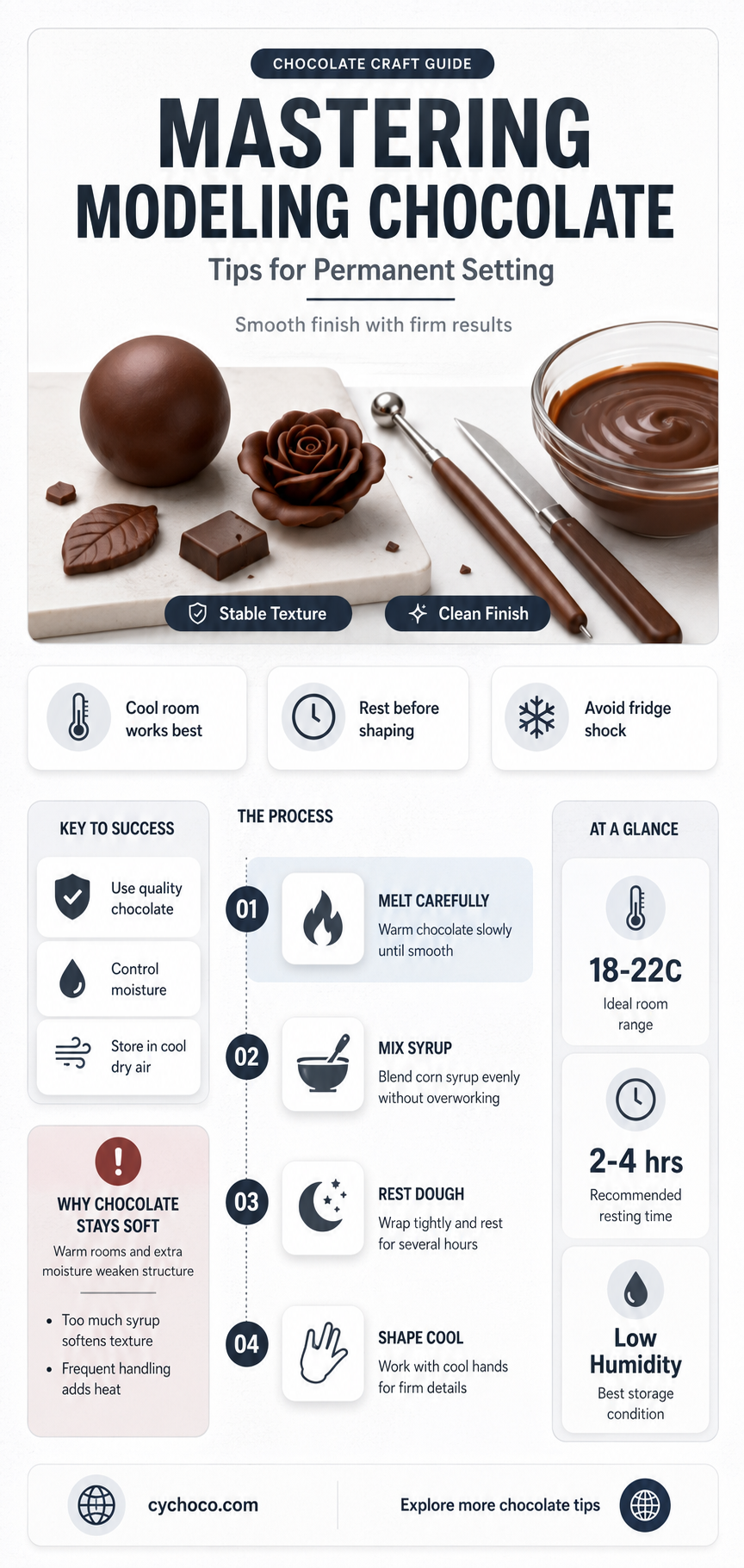 how to get modeling chocolate to set permanently