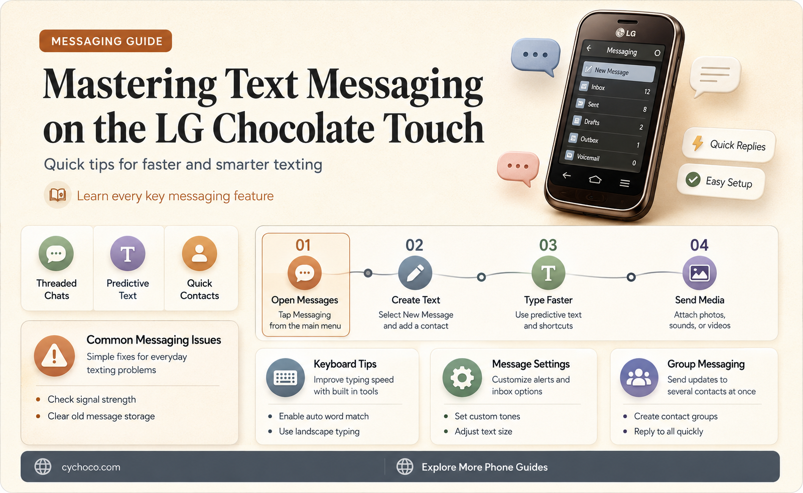 how to get lg chocolate touch receiving and sending texts
