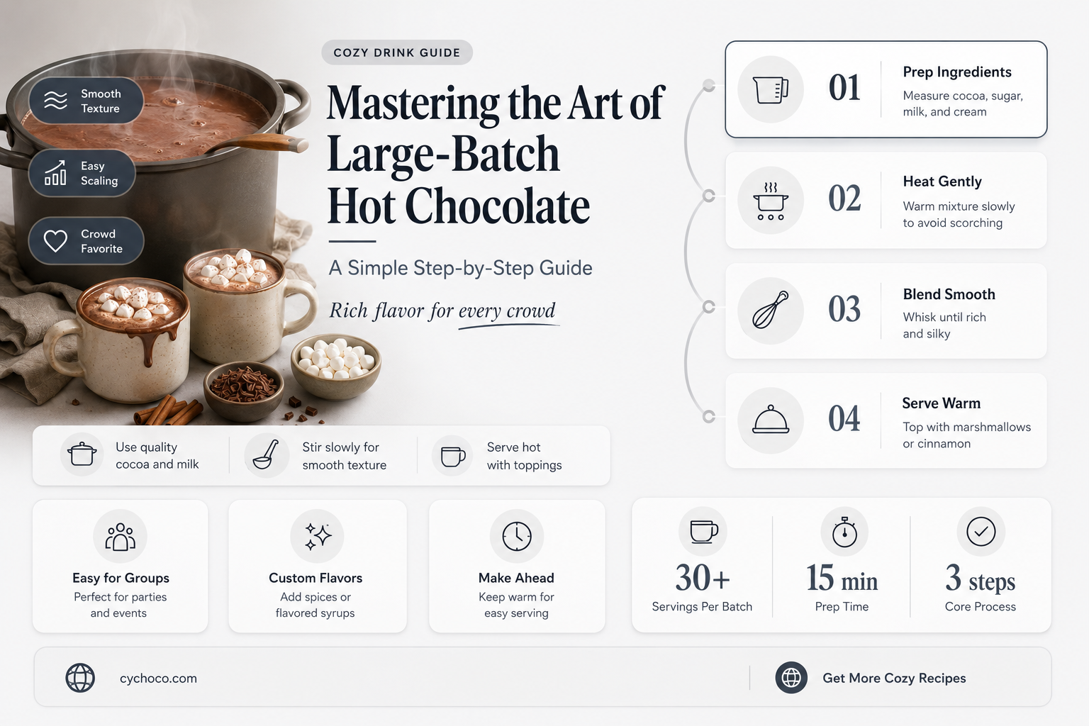 how to make hot chocolate in large quantity