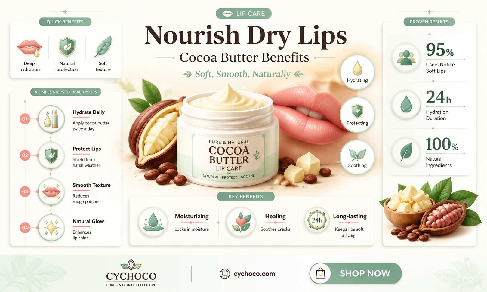 does cocoa butter help chapped lips