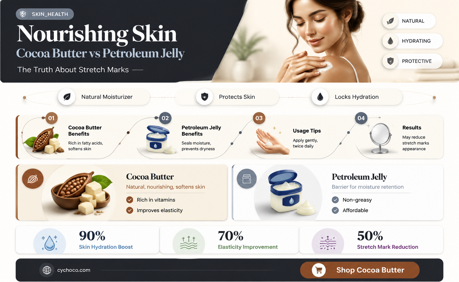 does cocoa butter petroleum jelly help stretch marks