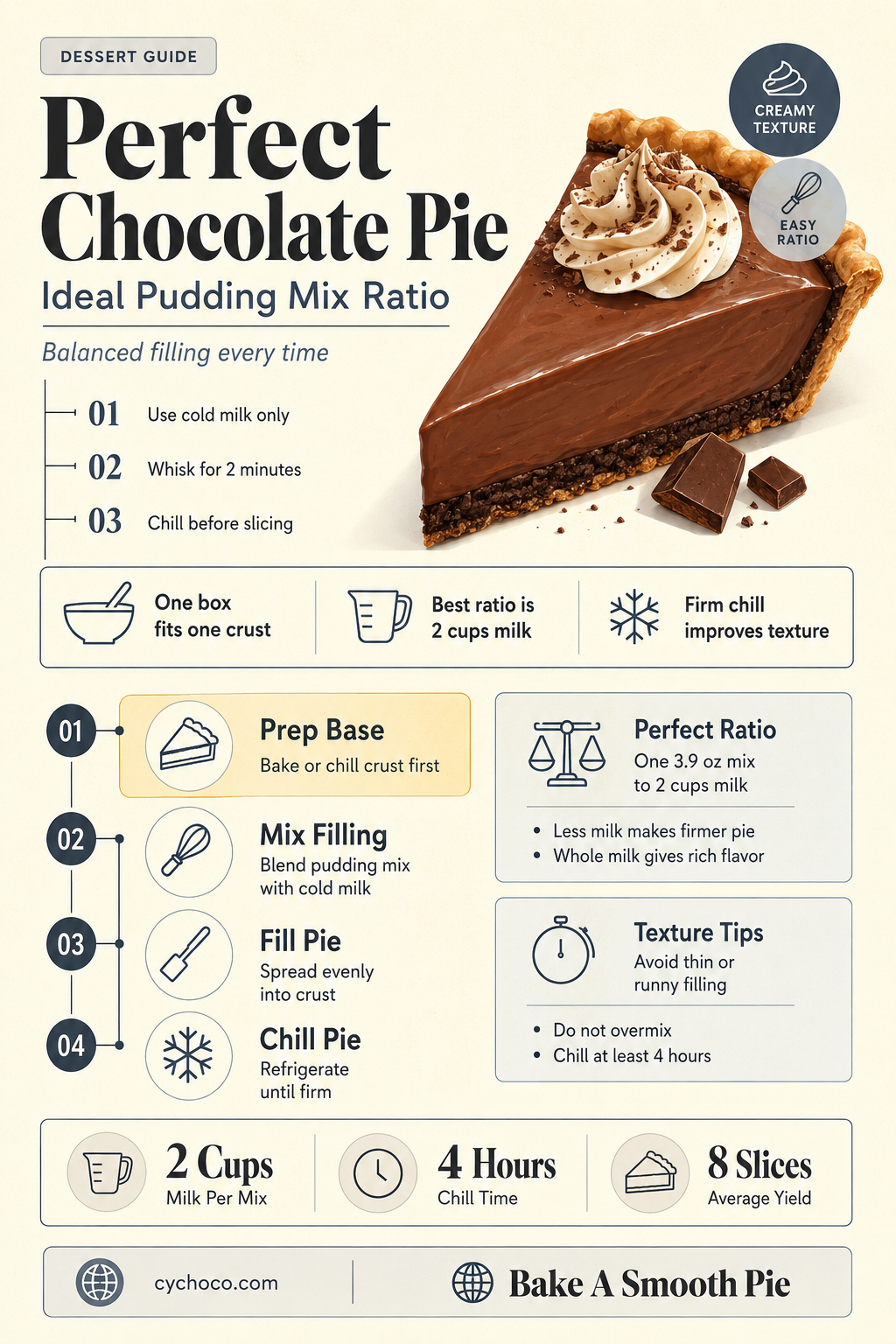how many pudding mix for chocolate pie