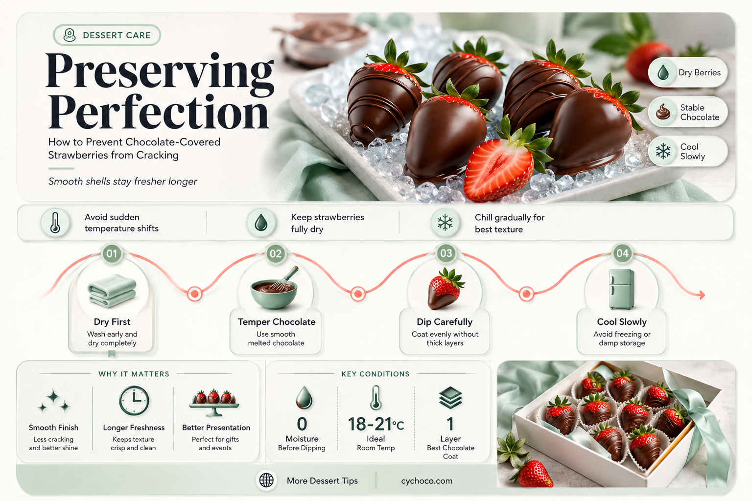 how to keep chocolate covered strawberries from cracking