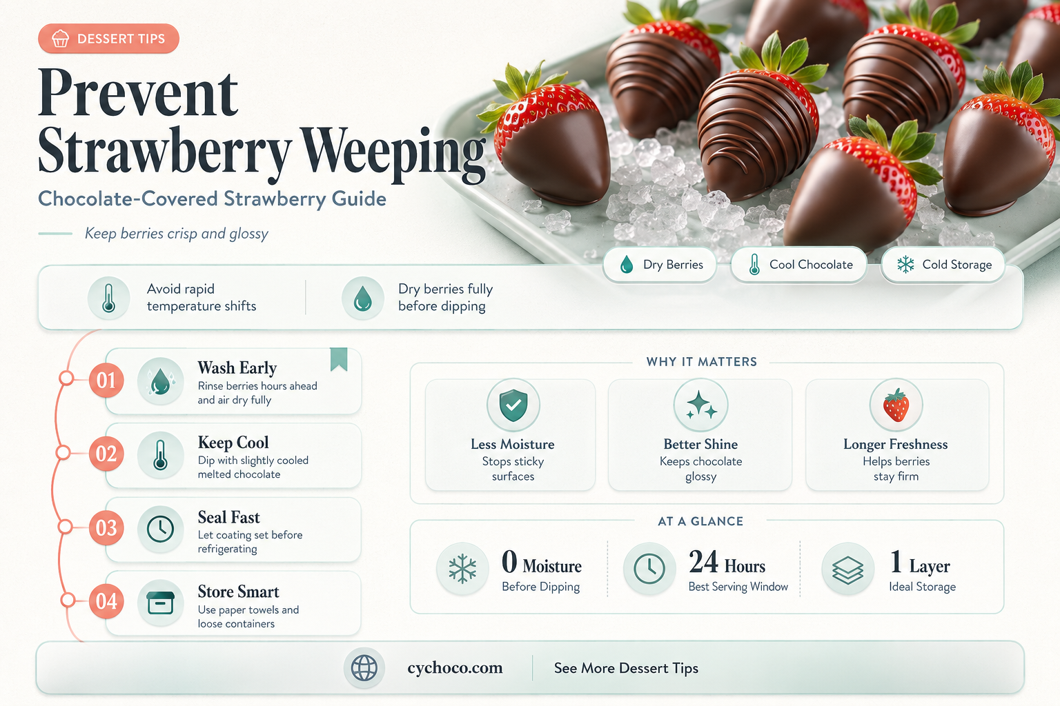how to keep chocolate covered strawberries from weeping