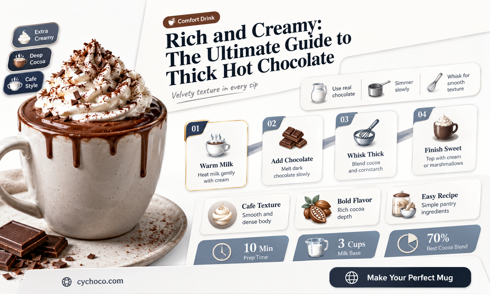 how to make thick hot chocolate with cocoa powder