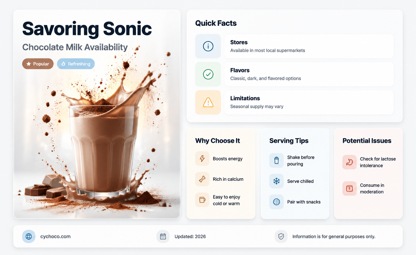 does sonic have chocolate milk