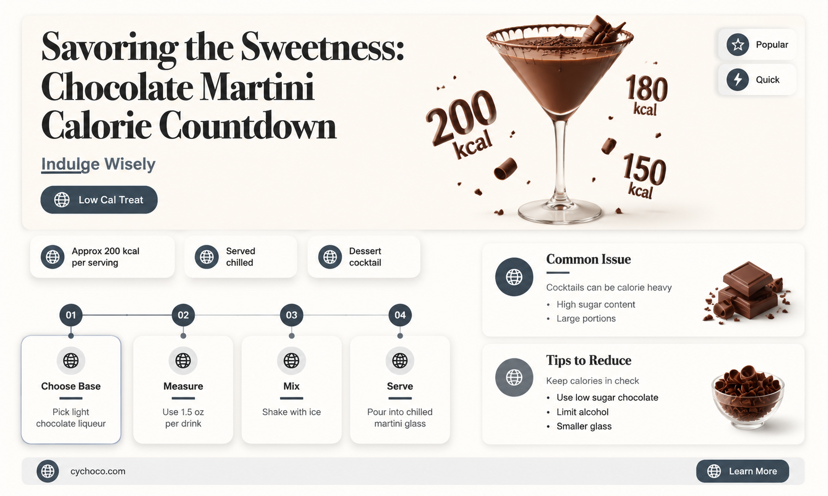 how many calories in a small chocolate martini