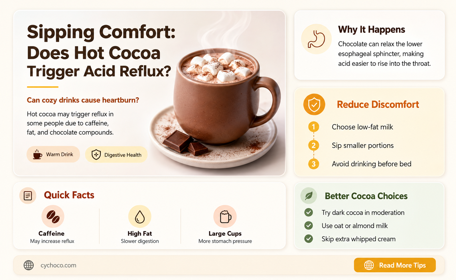 does hot cocoa cause acid reflux