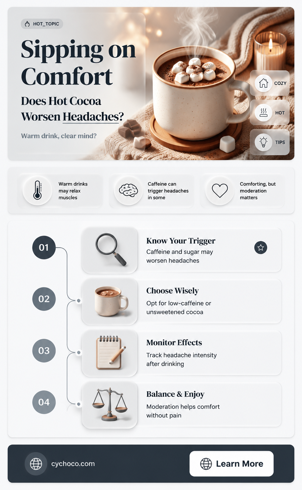 does hot cocoa increase headaches