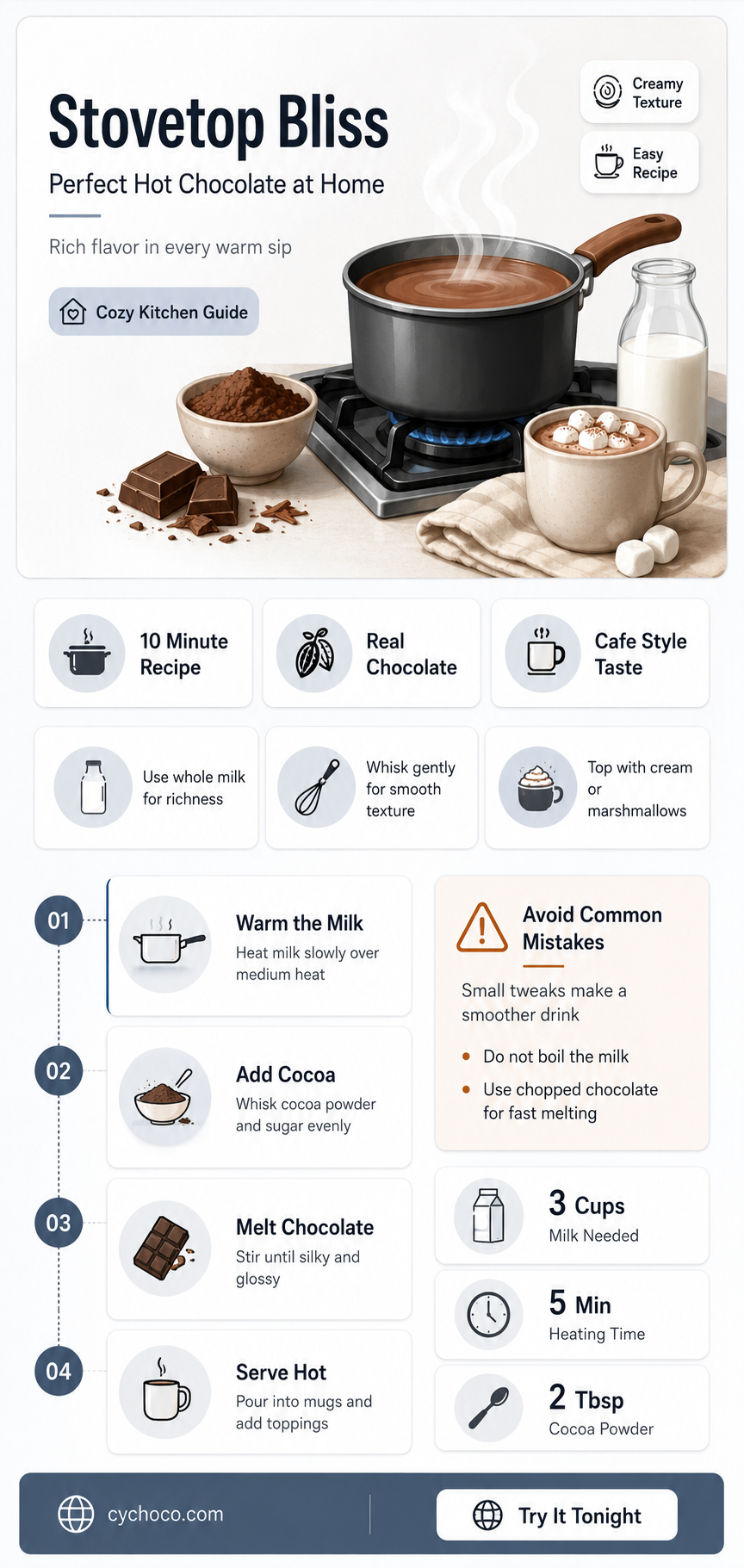 how to make hot chocolate on stove