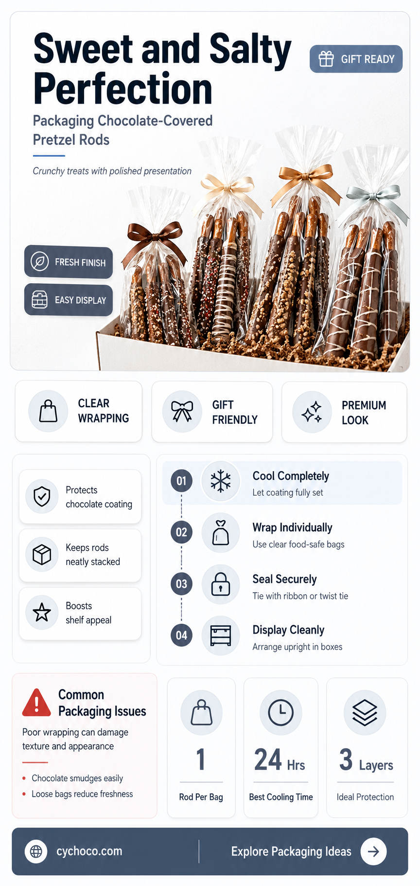 how to package chocolate covered pretzel rods