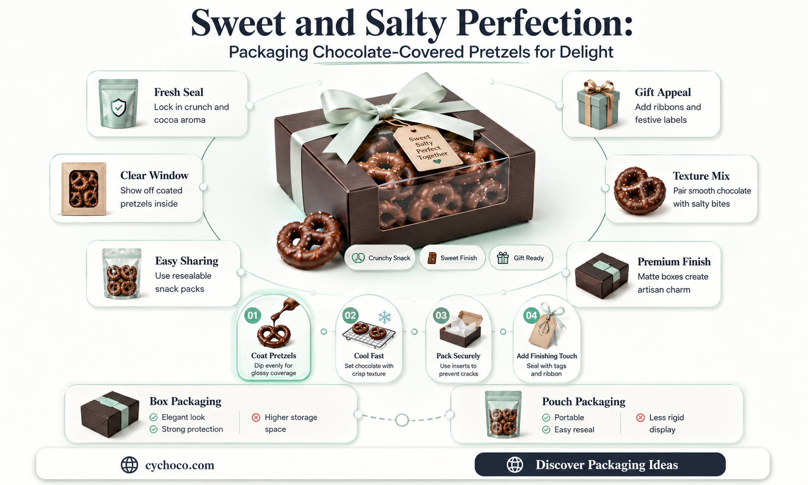 how to package chocolate covered pretzels