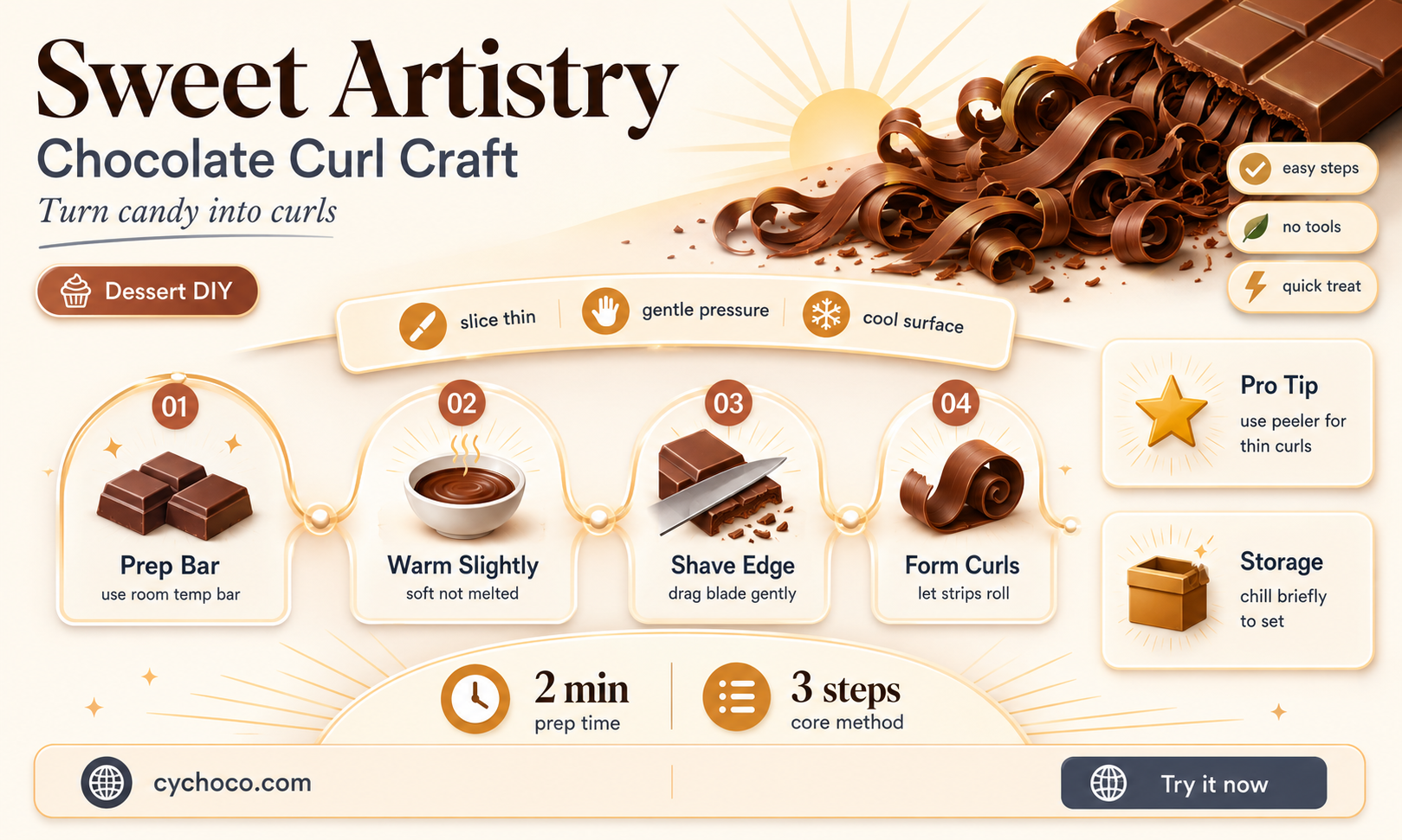 how to make chocolate curls from a candy bar