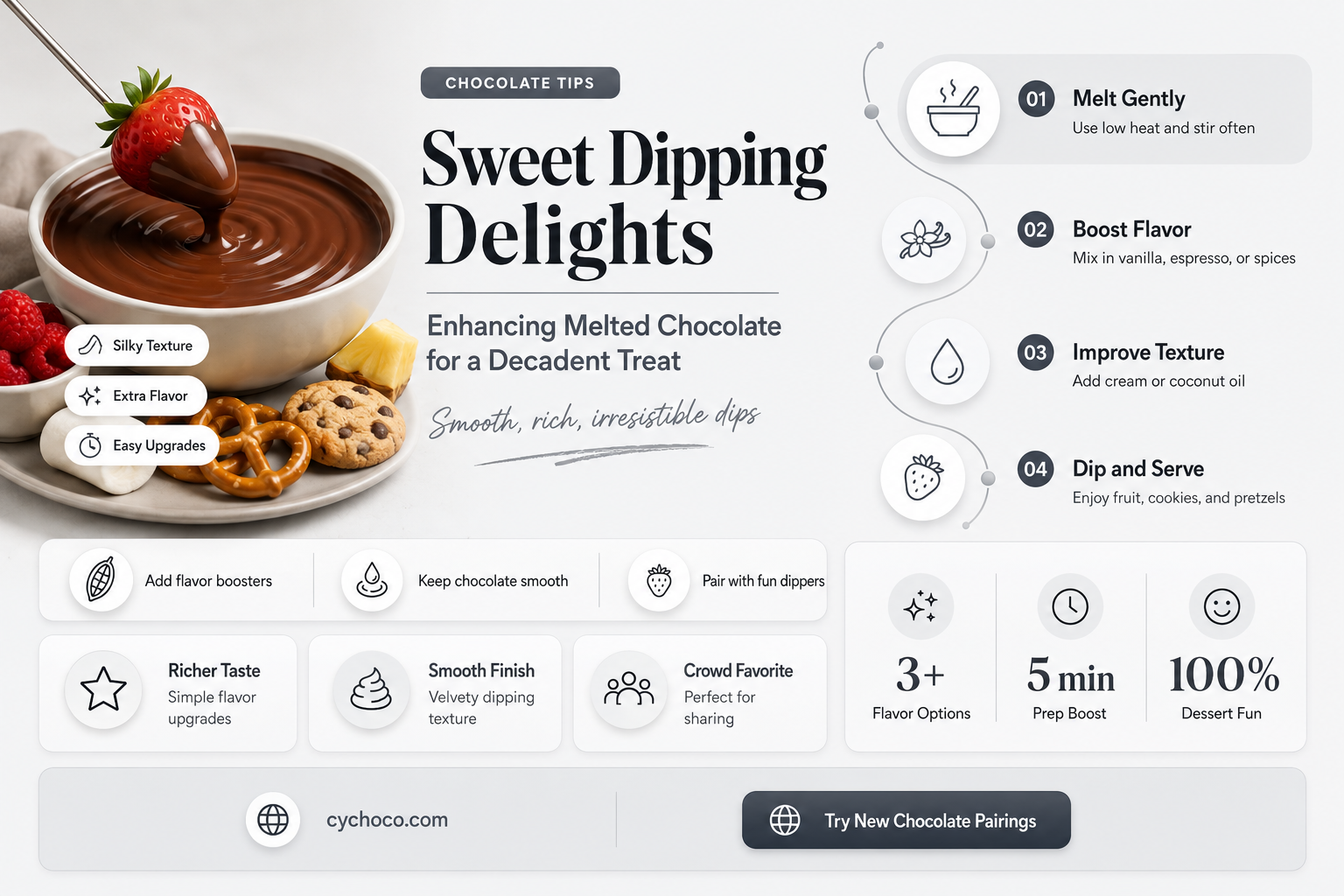 what do you add to melted chocolate for dipping