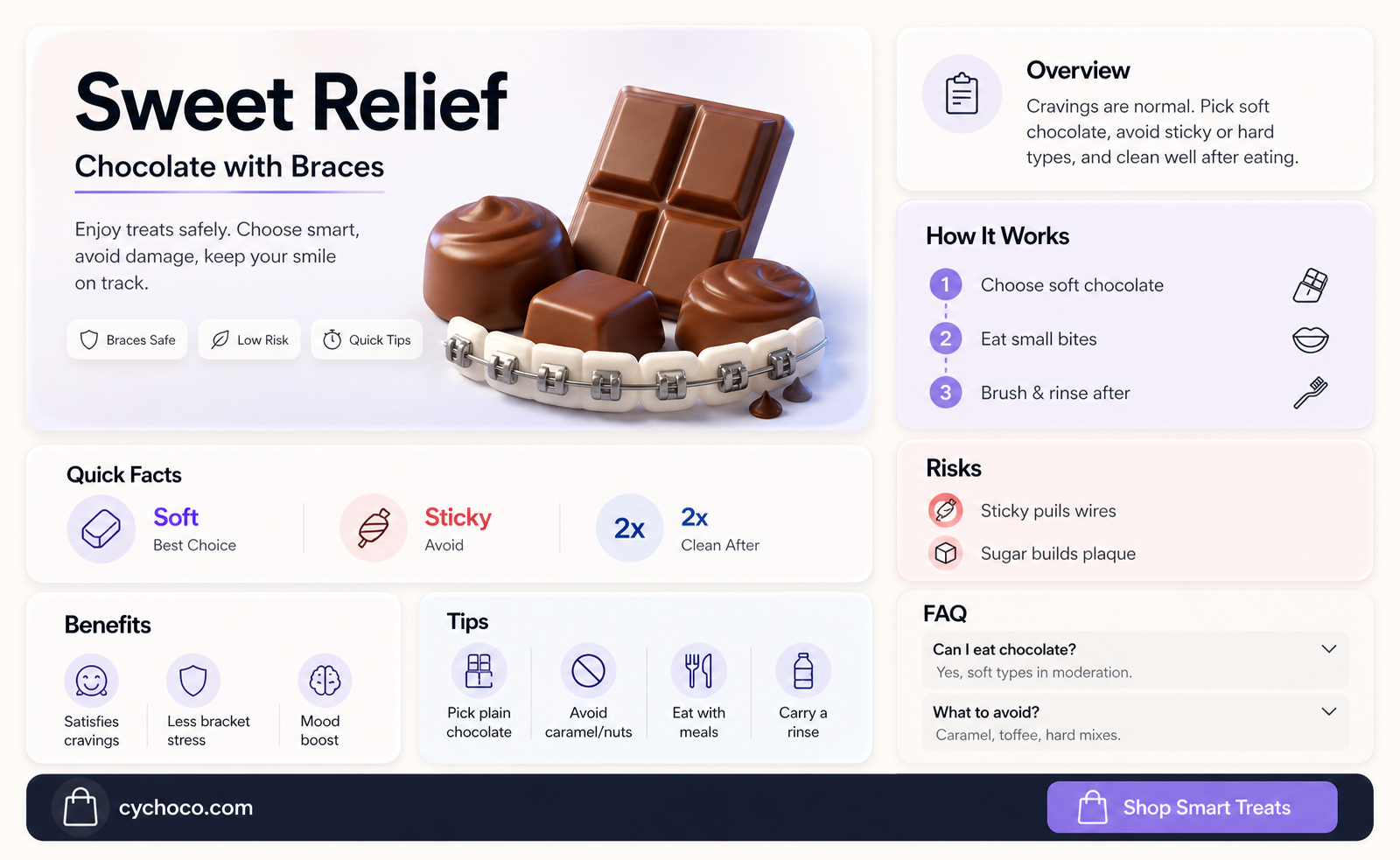 are you allowed to eat chocolate with braces
